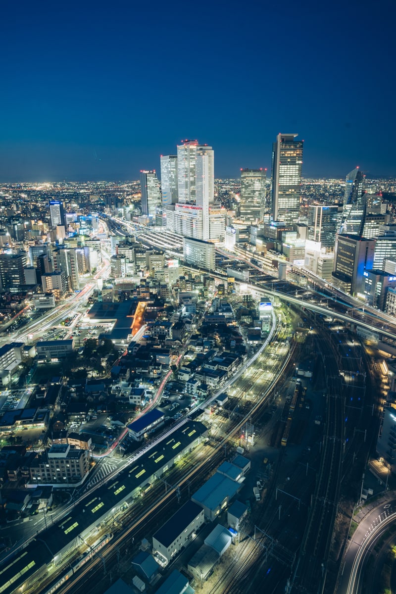 名古屋プリンスホテルスカイタワーから撮影した北側の夜景