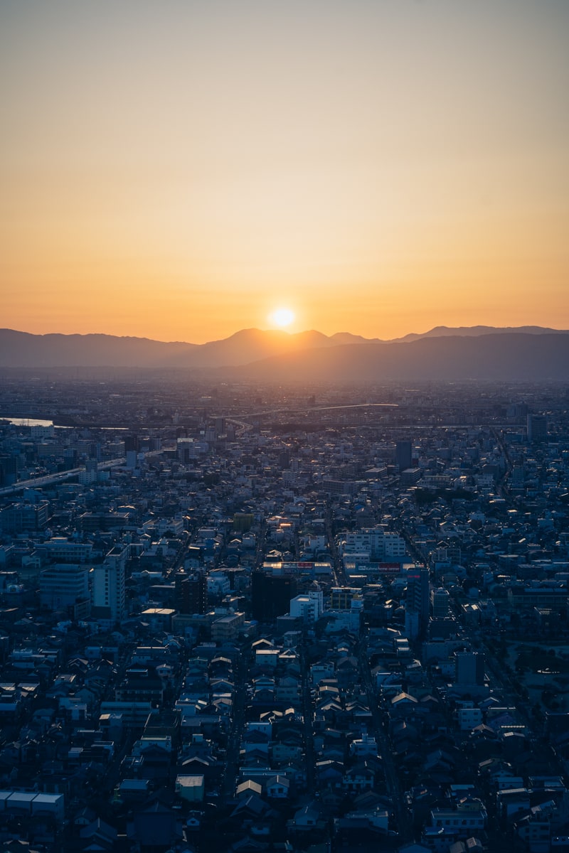 名古屋プリンスホテルから撮影した夕日