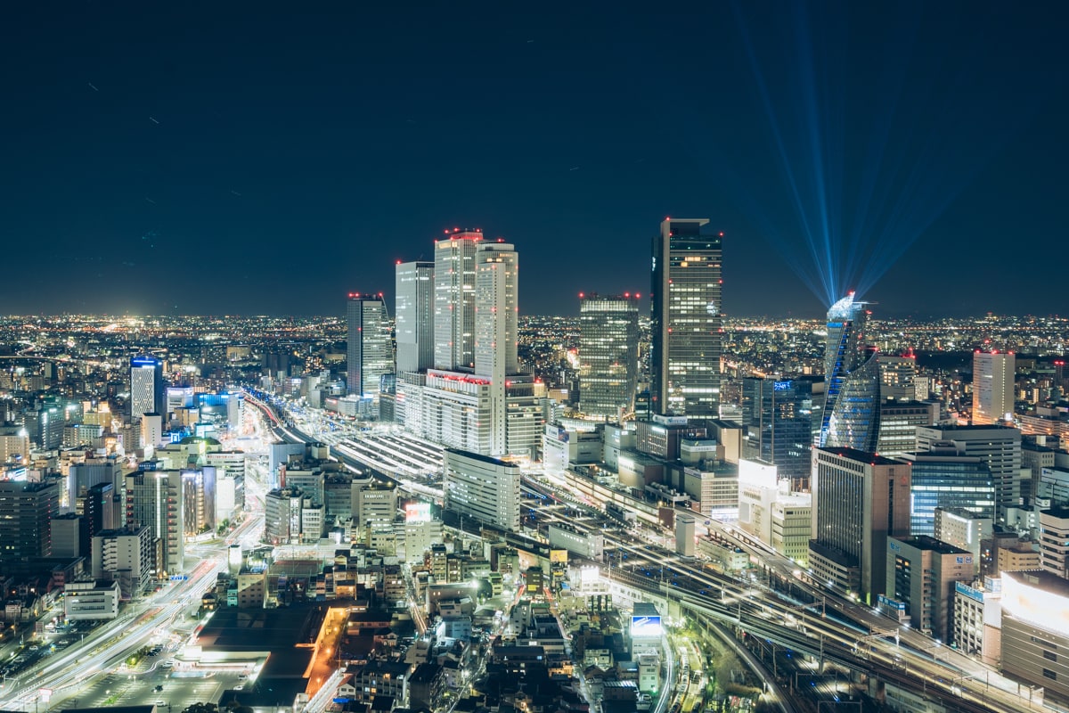 名古屋プリンスホテルスカイタワーから撮影した北側の夜景