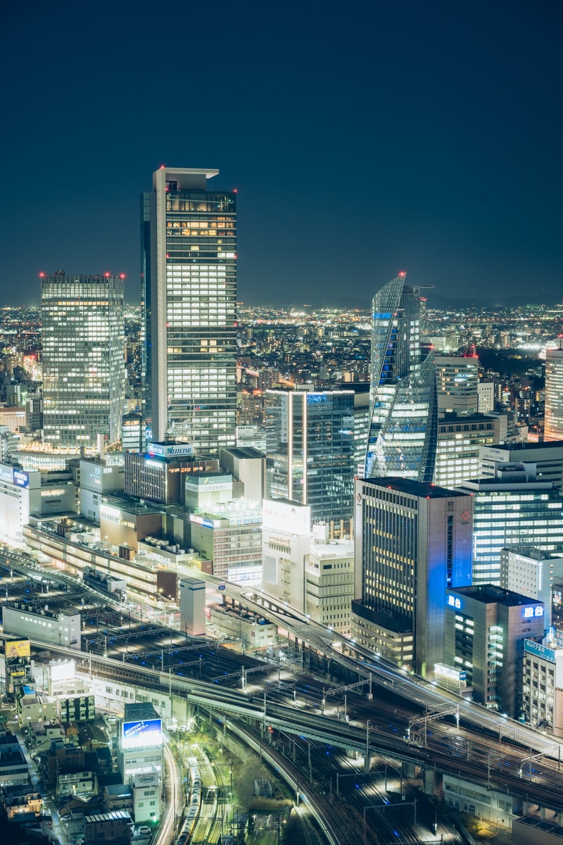 名古屋プリンスホテルスカイタワーから撮影した北側の夜景