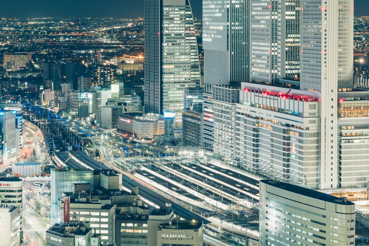 名古屋プリンスホテルスカイタワーから撮影した北側の夜景