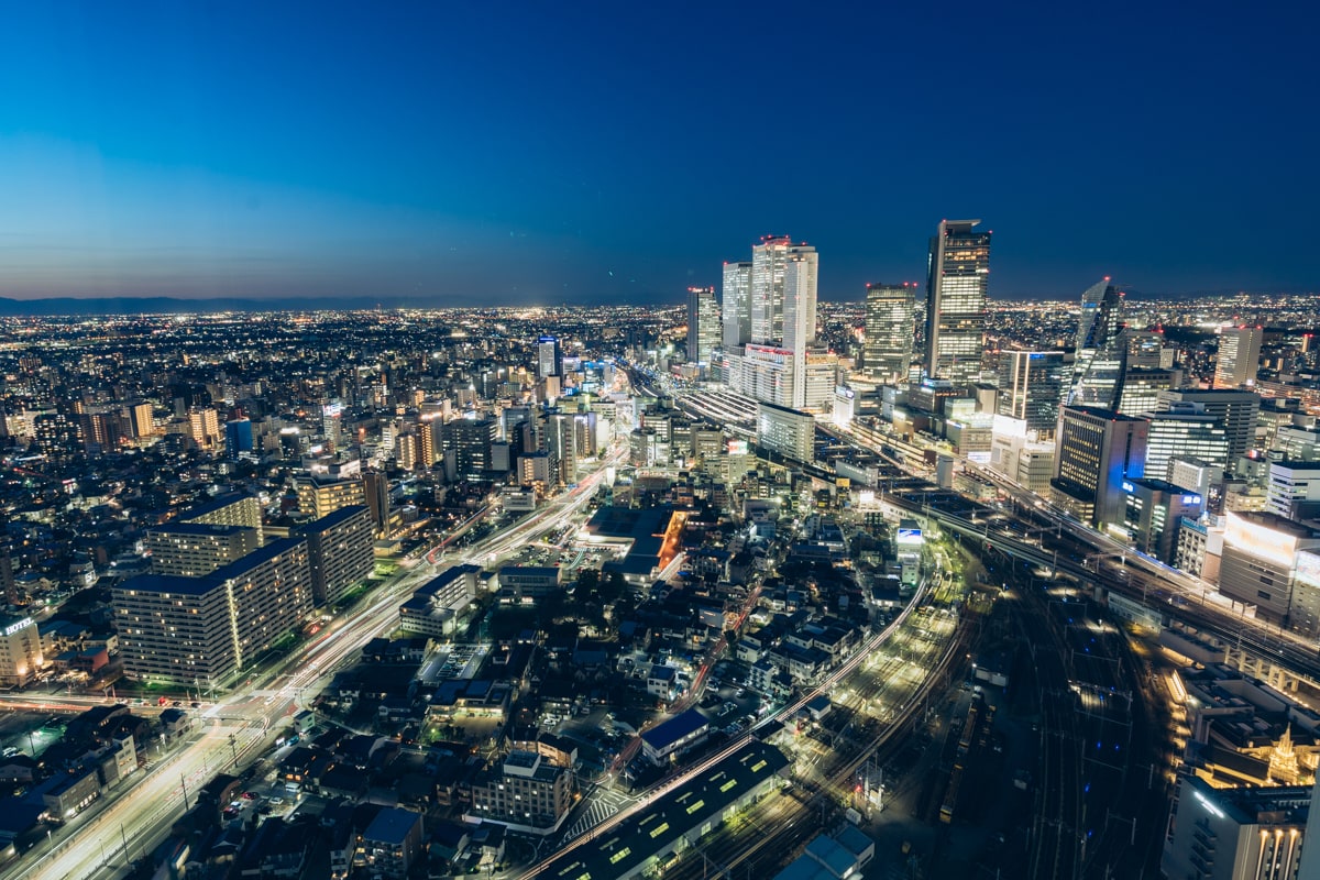 名古屋プリンスホテルスカイタワーから撮影した北側の夜景