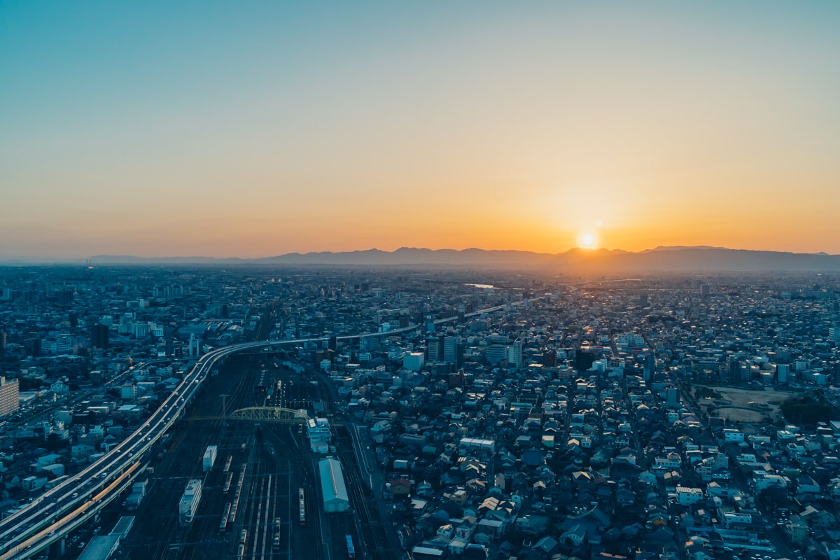 名古屋プリンスホテルから撮影した夕日