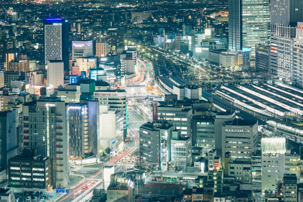 名古屋プリンスホテルスカイタワーから撮影した北側の夜景